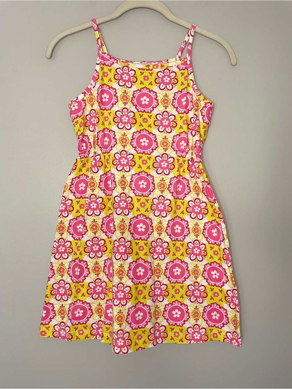Hanna Andersson Pink and Yellow Floral Print Equator Summer Dress
